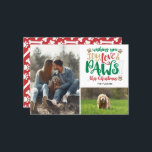 Joy Love Paws Christmas Red Green 2-Photo Dog Holiday Card<br><div class="desc">This pet Christmas photo card features the expression "Joy Love & PAWS" in whimsical red, green and gold typography with cute little paw prints and a bone! Perfect for dog lovers! Contact us if you would like this design modified for your specific number of photos or if you need this...</div>