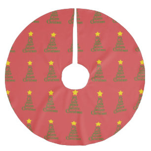 Joy, Love, Peace, Believe, Christmas Brushed Polyester Tree Skirt