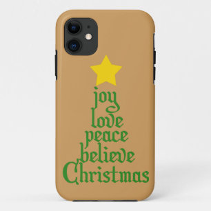 Joy, Love, Peace, Believe, Christmas iPhone 11 Case