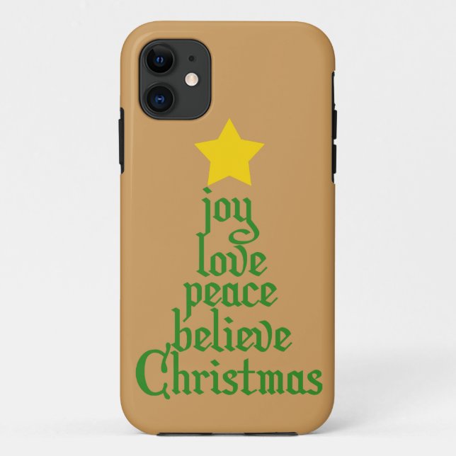 Joy, Love, Peace, Believe, Christmas Case-Mate iPhone Case (Back)
