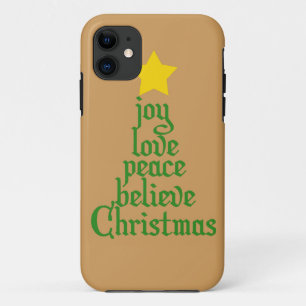 Joy, Love, Peace, Believe, Christmas iPhone 11 Case
