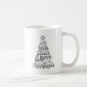 Joy Love Peace Believe Christmas Mug