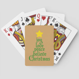 Joy, Love, Peace, Believe, Christmas Playing Cards