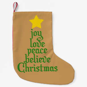Joy, Love, Peace, Believe, Christmas Small Christmas Stocking
