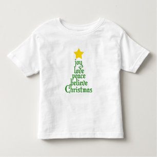 Joy, Love, Peace, Believe, Christmas Toddler T-Shirt
