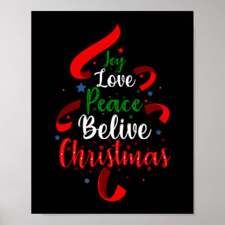 Joy Love Peace Belive Christmas Poster