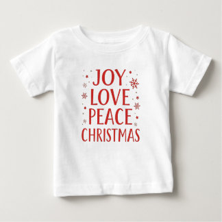 Joy Love Peace Christmas Festive Typography Hoodie Baby T-Shirt