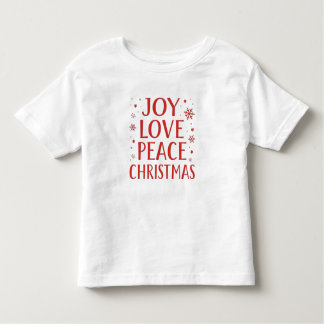 Joy Love Peace Christmas Festive Typography Hoodie Toddler T-Shirt