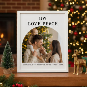 Joy Love Peace Classic Family Christmas Card