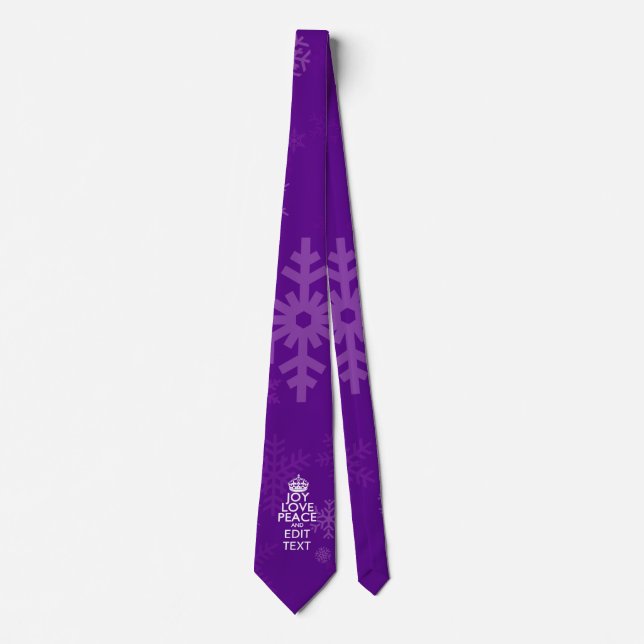 Joy Love Peace Personalised Your Text Keep Calm Tie (Front)