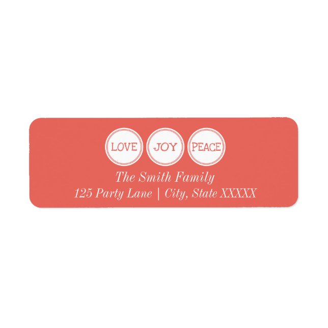 Joy Love Peace | Return Address Label (Front)