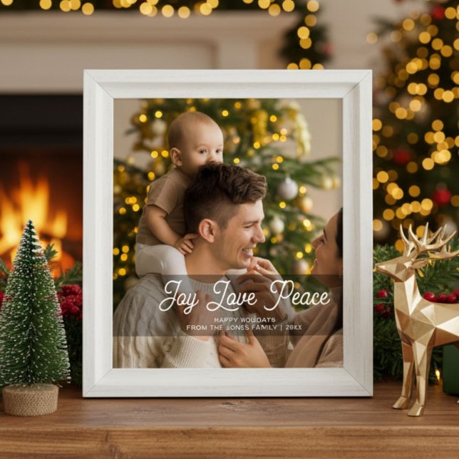 Joy Love Peace Rustic Family Christmas Card (Creator Uploaded)