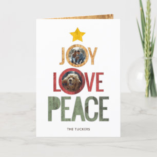 Joy Love Peace Rustic Photo Christmas Tree Holiday