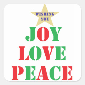 Joy, Love, Peace Square Sticker