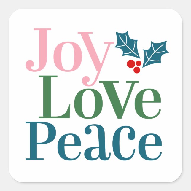 Joy Love Peace Sticker (Front)