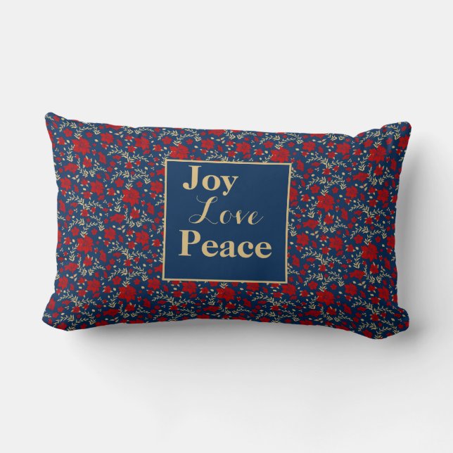 Joy Love Peace Throw Pillow (Back)