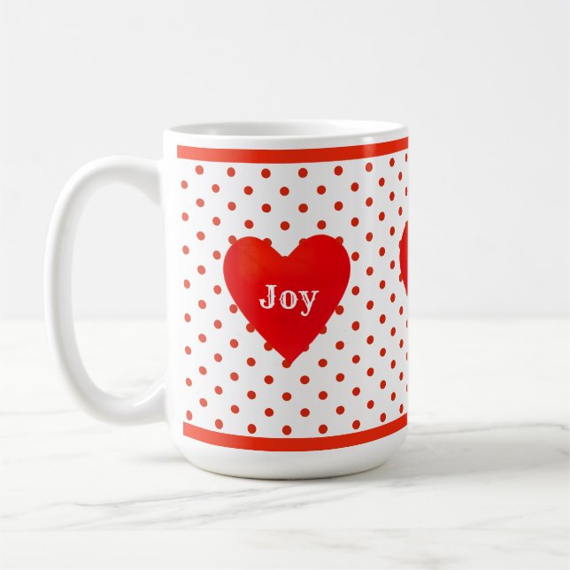 Joy Love Yoga Heart Coffee Mug (Left)