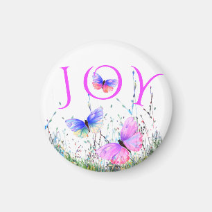 Joy Magnet - Colourful Butterflies Flying in Natur