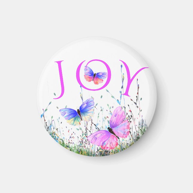 Joy Magnet - Colourful Butterflies Flying in Natur (Front)