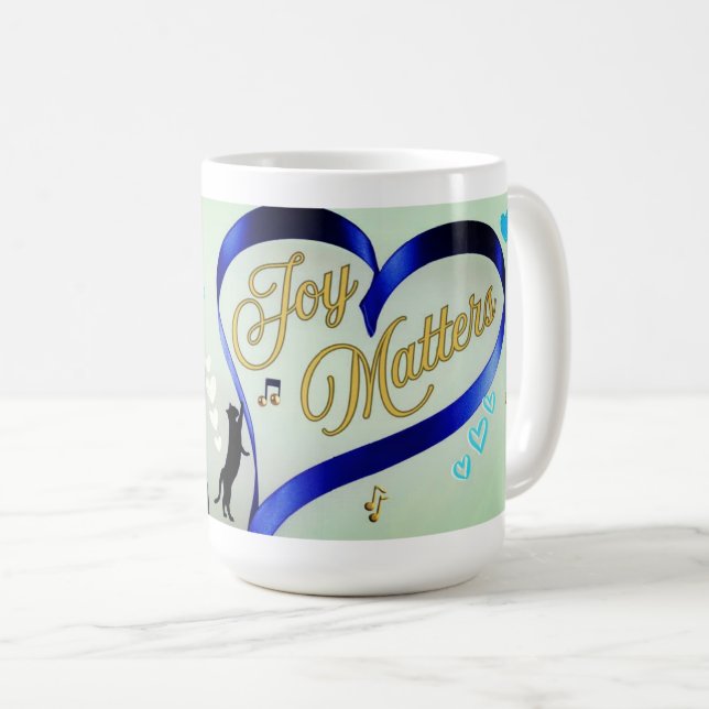 Joy Matters - Music Cat - Butterfly & Bees Coffee Mug (Front Right)
