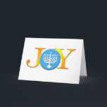 Joy Menorah Card<br><div class="desc">Celebrate the holidays this year by sending out this Joy Menorah Holiday card. It's perfect for the combined Jewish/Christian household. No other word expresses the holidays like the word Joy and the Menorah is the perfect symbol for this time of year.</div>