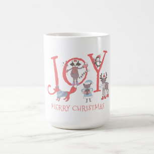 Joy Merry Christmas  Winter Animals Coffee Mug