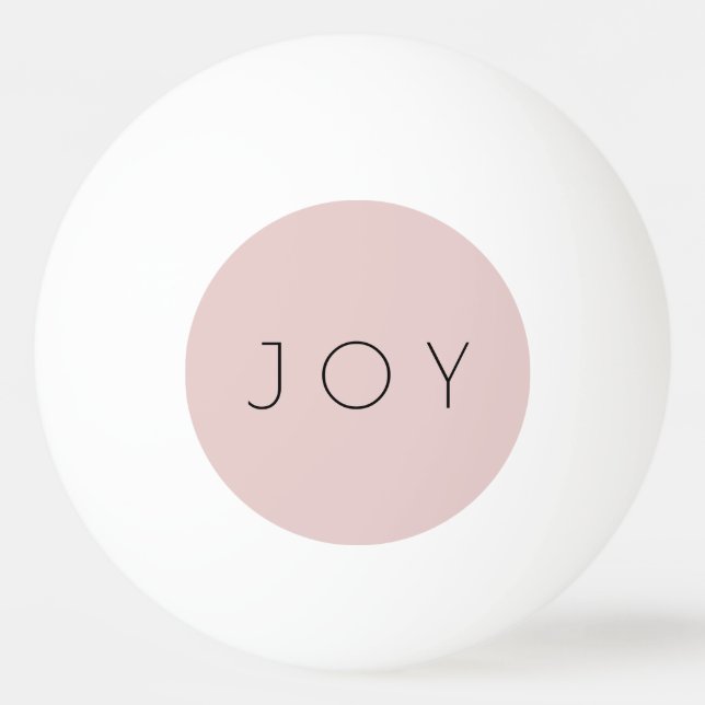 Joy Minimalist Rose Gold Black Typography Pattern Ping Pong Ball (Front)