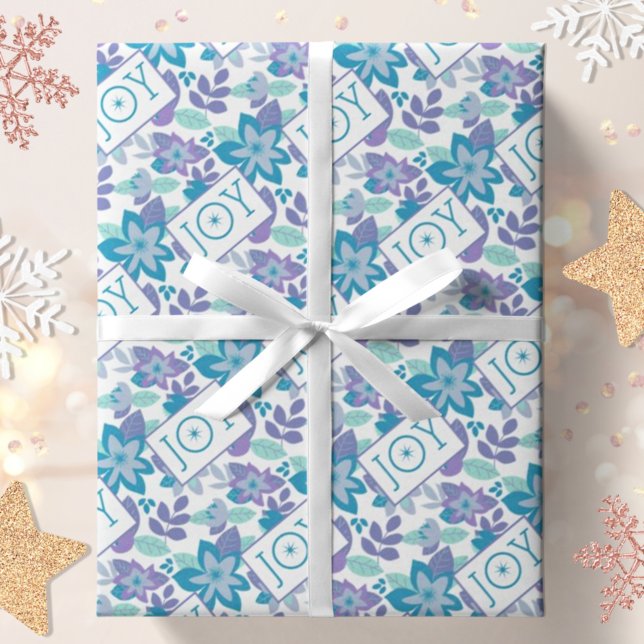 Joy Modern Botanical Pattern Christmas Wrapping Paper (Creator Uploaded)