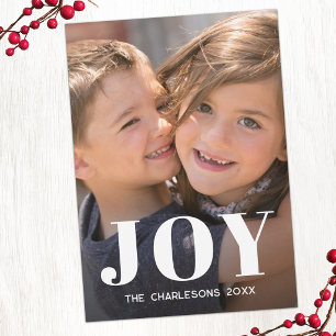Joy Modern Photo Overlay Holiday Card