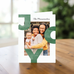 Joy Modern Simple Cool Typography Family Photo Card