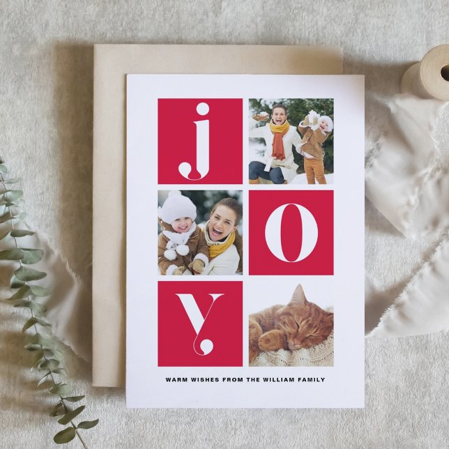 Joy Modern Typography Photo Collage Holiday (Creator Uploaded)
