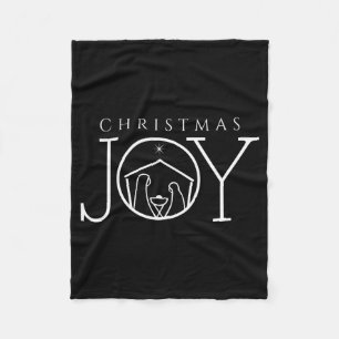 Joy Nativity Christian Religious Christmas Fleece Blanket