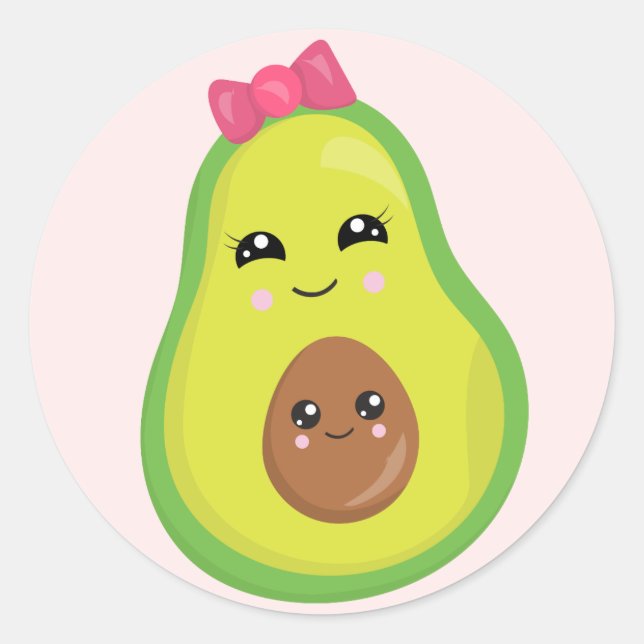 Joy of Avocados Classic Round Sticker (Front)