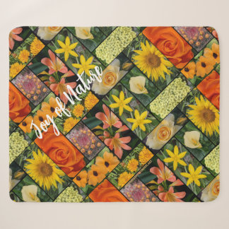 Joy of Nature Orange Yellow Flowers Sherpa Blanket