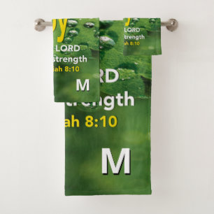 JOY OF THE LORD Christian Monogram Bath Towel Set
