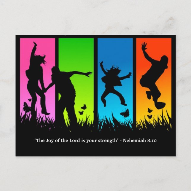 Joy of the Lord Christian postcard Nehemiah 8:10 (Front)