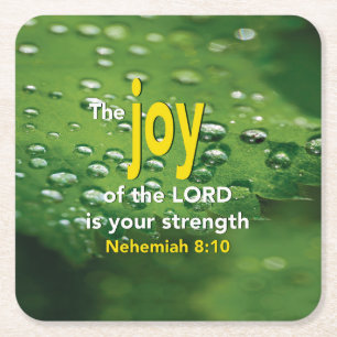 JOY OF THE LORD Christian Square Paper Coaster