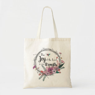 Joy of the Lord Floral Tote Bag