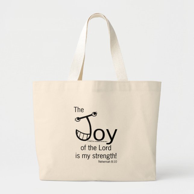 JOY of the Lord Large Tote Bag (Front)