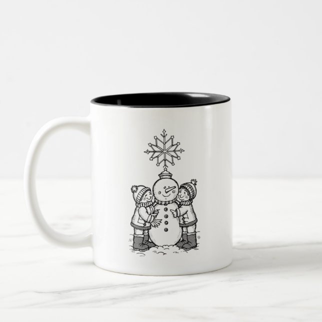Joy of the snowman Two-Tone coffee mug (Left)