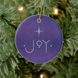 JOY Ornament, WITH PERSONALIZED MESSAGE Ceramic Ornament