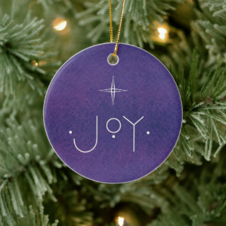 JOY Ornament, WITH PERSONALIZED MESSAGE Ceramic Ornament