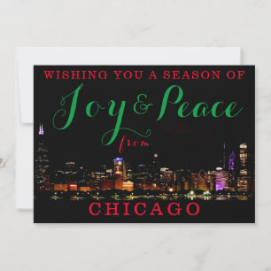 Joy & Peace from Chicago Custom 1 Photo Invitation