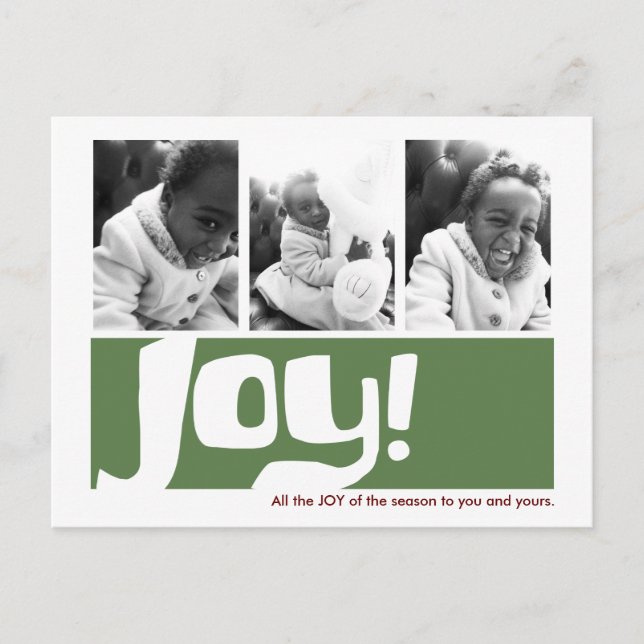 Joy & Peace Holiday 3 Photo Triptych Postcard (Front)