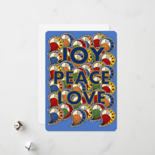 "Joy Peace Love 1" African Wax Print Holiday Card 