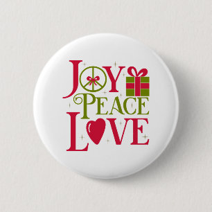 Joy Peace Love 6 Cm Round Badge