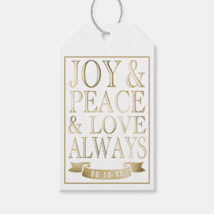 Joy & Peace & Love Always Gold Faux Foil Gift Tags