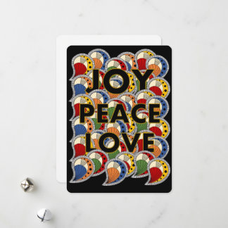 Joy Peace Love – Bold Color Geometric Art Card