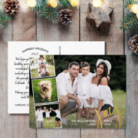 Joy Peace Love Calligraphy Photo Collage Gold