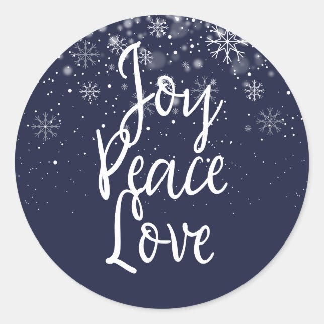Joy Peace Love Christmas Holiday Classic Round Sti Classic Round Sticker (Front)
